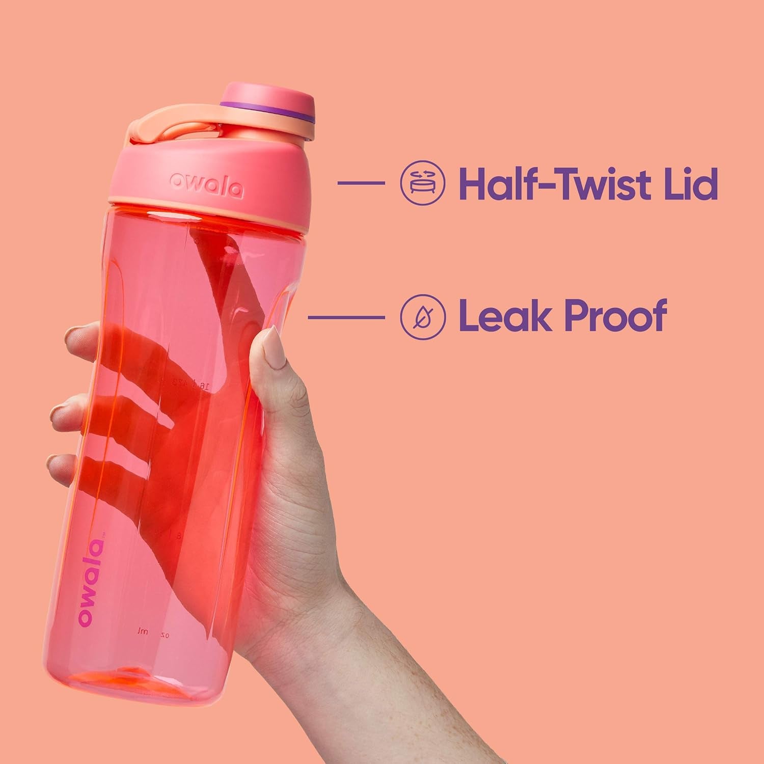 Twist Clear Water Bottle for Sports and Travel, Bpa-Free, 25-Ounce, Hyper Flamingo