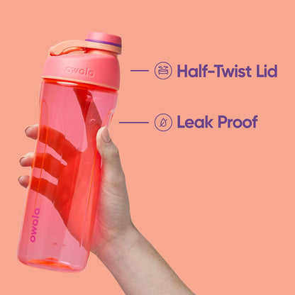 Twist Clear Water Bottle for Sports and Travel, Bpa-Free, 25-Ounce, Hyper Flamingo