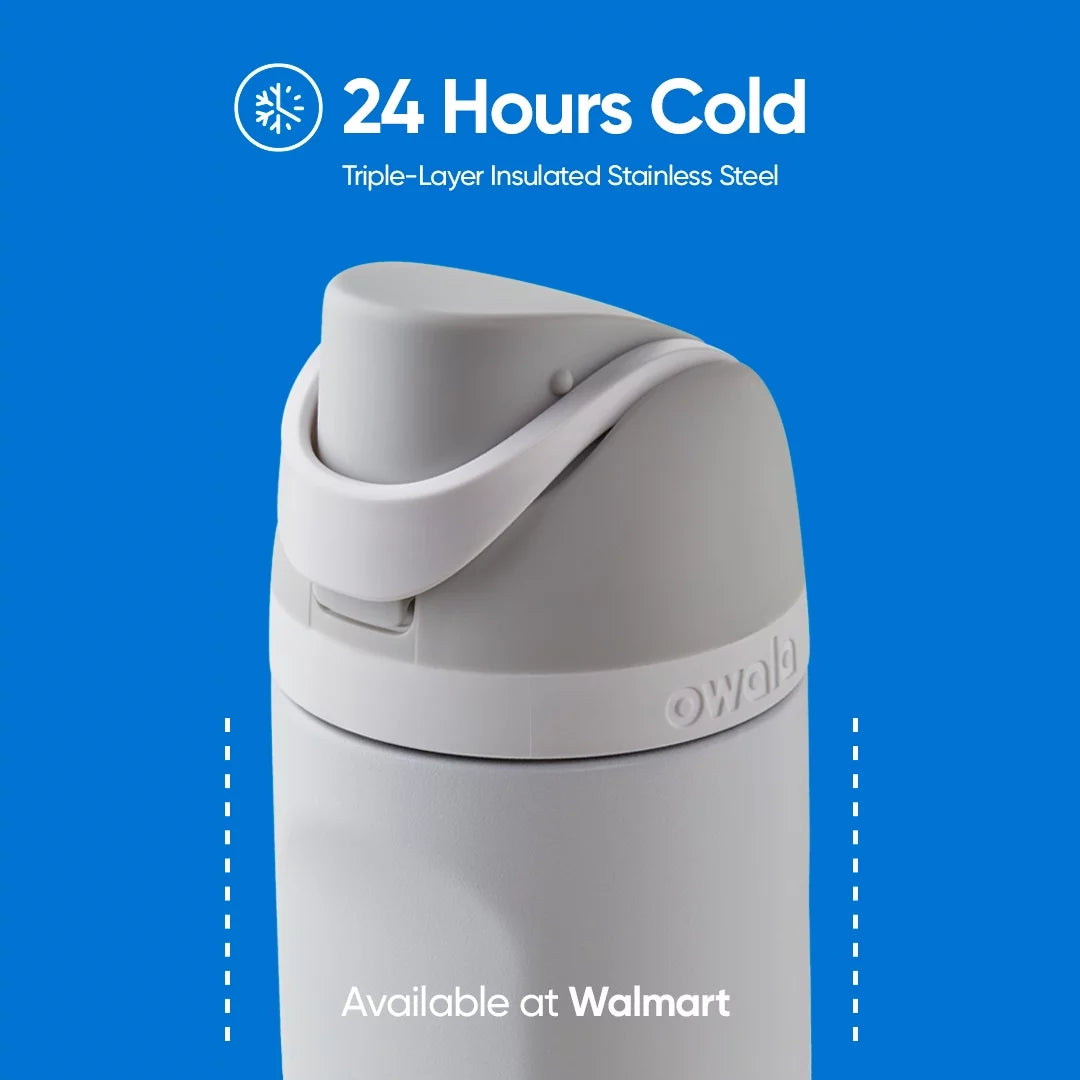 Freesip Water Bottle Stainless Steel 24Oz, Black